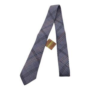 Skinny Tie Madness Blue Plaid Neck Tie Men Style SKM3224 "The Blue Bird" Cotton‎